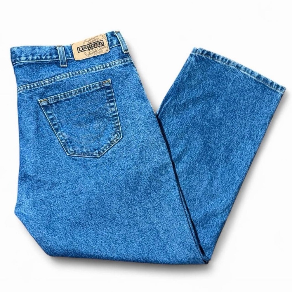 Vintage 90s Dakota Blue Wash Straight Leg Denim Workwear Jeans 44x30"